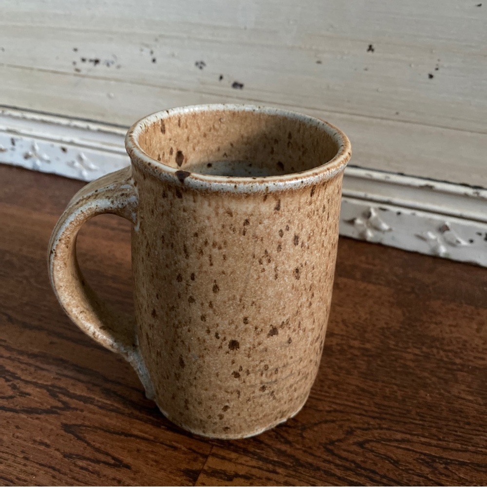 Light Brown Tan Speckle Handmade Ceramic Pottery Mug. No Chips!
